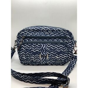 lug Carousel Wavy Navy and White Wave Pattern Crossbody/Belt Bag